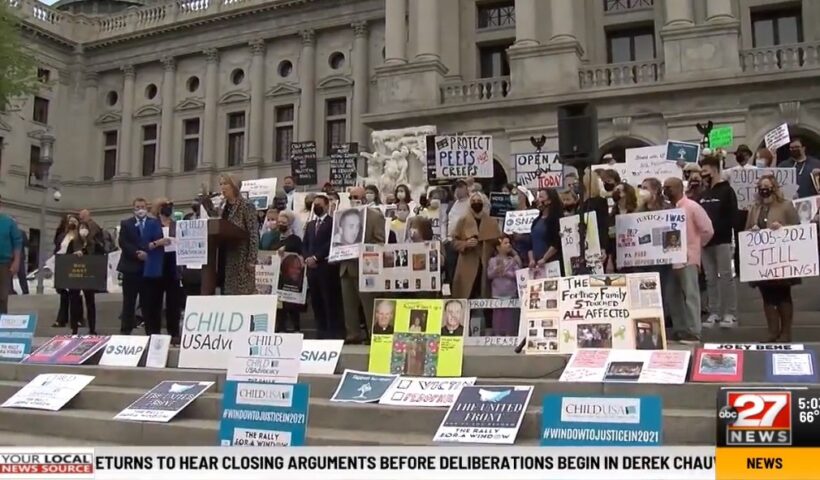 Screen shot from video: Demonstration in Harrisburg in support of HB951.