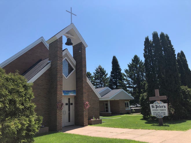 St. Peter's Catholic Church in Winter, Wisconsin, is where Paul Eck and two other men said that they were assaulted by former priest Thomas Ericksen. They said their abuse, although all separate instances, all occurred in the attached rectory, pictured here to the right. Photo Laura Schulte / USA Today Network-Wisconsin