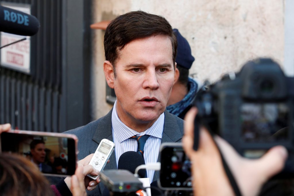 Chilean clerical sex abuse survivor Juan Carlos Cruz speaks to the media outside the Vatican in Rome in this Feb. 20, 2019, file photo. Cruz, who was recently appointed to the Pontifical Commission for the Protection of Minors, participated in the commission's online and in-person meetings April 19-22. (Credit: Remo Casilli/Reuters via CNS.)