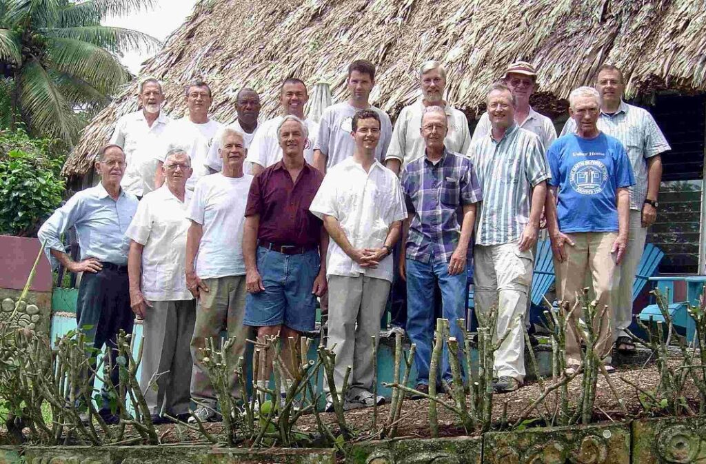 Dziak also in Belize with volunteers, on the far right.