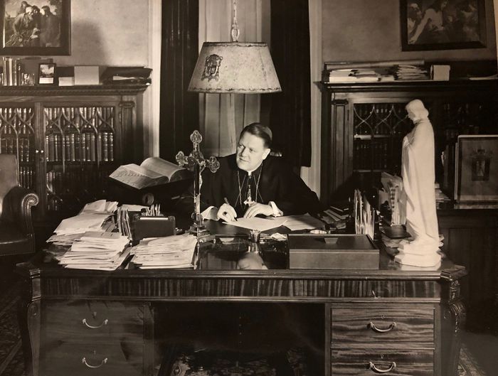The Republican file photo (custom credit) The Most Rev. Christopher J. Weldon, fourth bishop of the Roman Catholic Diocese of Springfield, is seen here in his office on July 1, 1951.