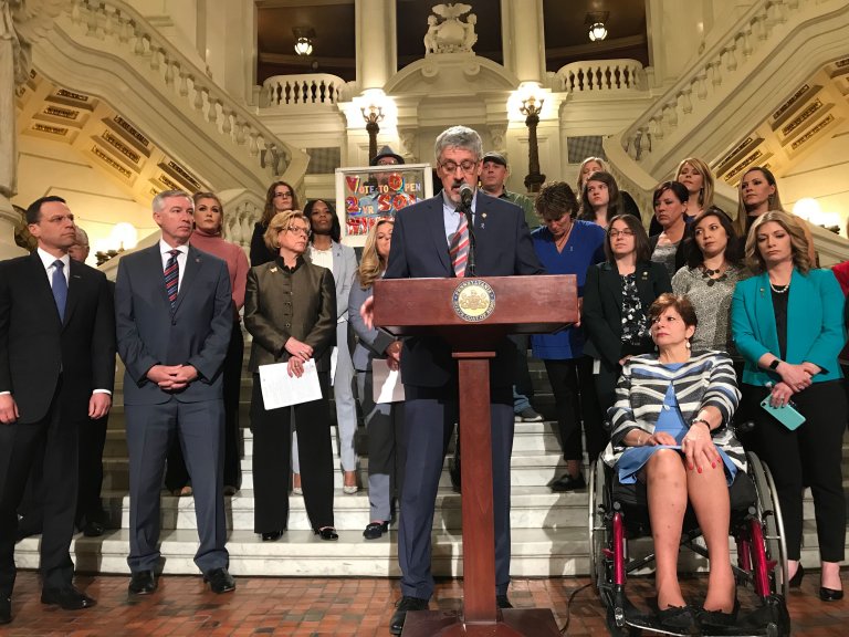 Sen. Tim Kearney speaks in favor of ending the statute of limitations in child sex abuse cases. (Capital-Star photo by Elizabeth Hardison)