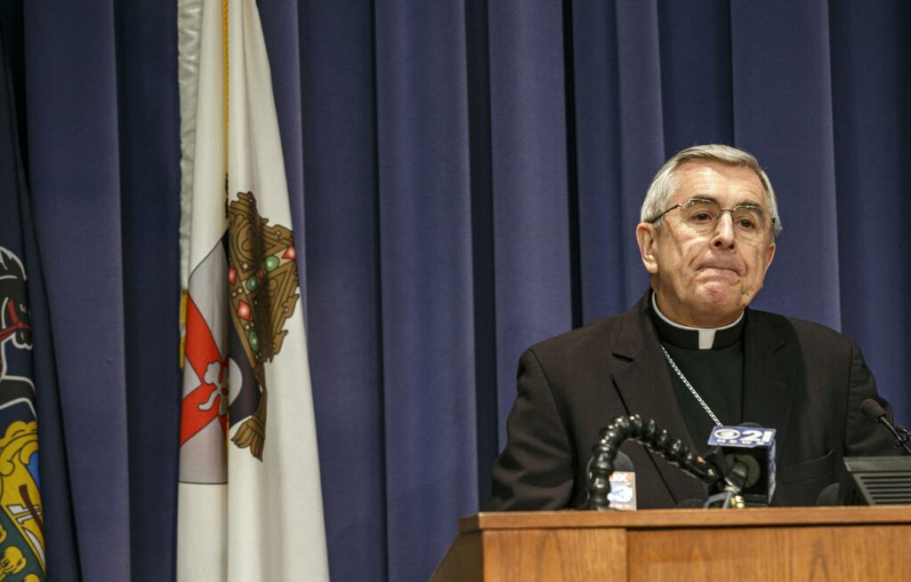 Bishop Ronald Gainer announces the Harrisburg Catholic Diocese is filing for bankruptcy protection, February 19, 2020. The Harrisburg Diocese on Wednesday became the latest member of the worldwide Catholic Church to face financial reckoning for misdeeds involving child sexual abuse. Dan Gleiter | dgleiter@pennlive.com