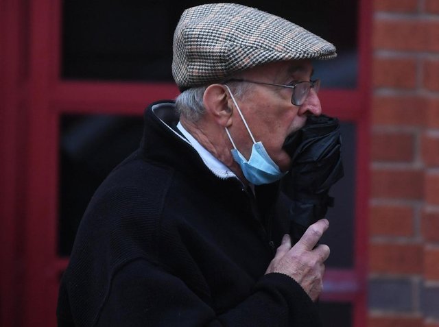 Father Patrick Smythe, pictured outside Leeds Magistrates' Court at an earlier hearing.