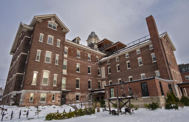 The former St. Joseph’s Catholic Orphanage in Burlington is seen in November 2019. Gov. Phil Scott has signed into law a bill that eliminates a three-year limit on filing civil lawsuits over childhood physical abuse. Members of Voices of St. Joseph’s, a group of former residents of the orphanage, has testified about the abuses they suffered at the now-shuttered orphanage. Photo by Glenn Russell/VTDigger