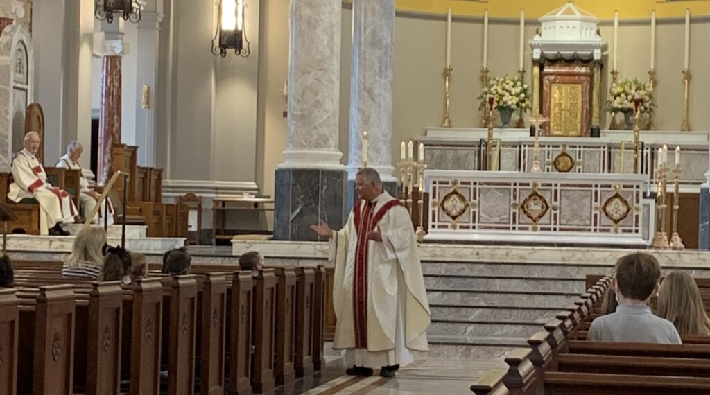 Bishop Rick Stika offers Holy Mass May 11 at Sacred Heart Cathedral in Knoxville, Tennessee. Credit: JD Flynn/The Pillar.