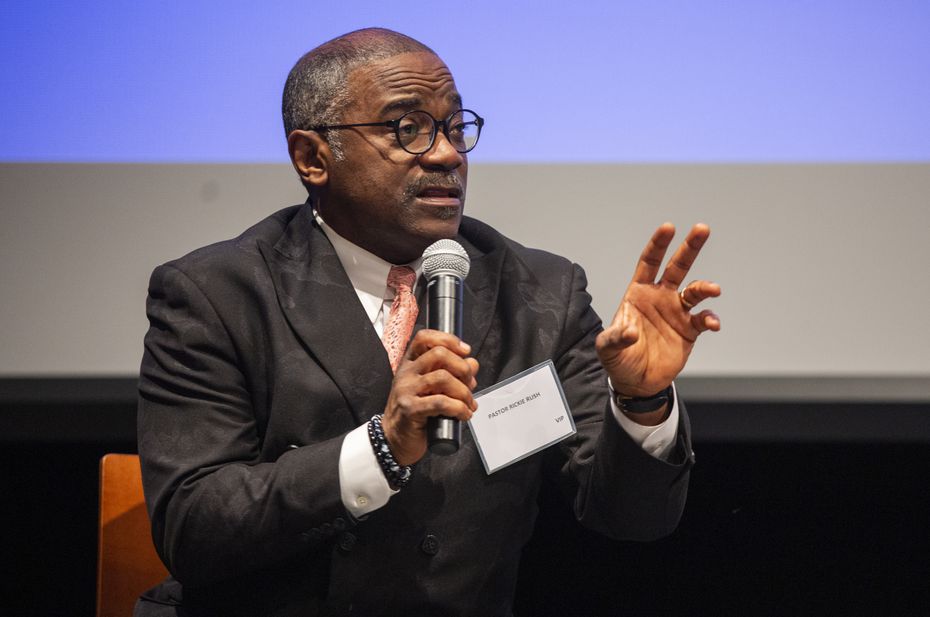 Pastor Rickie Rush spoke on a prison reform panel during Hope Summit at Cedar Valley College in February 2020. (Juan Figueroa / The Dallas Morning News)