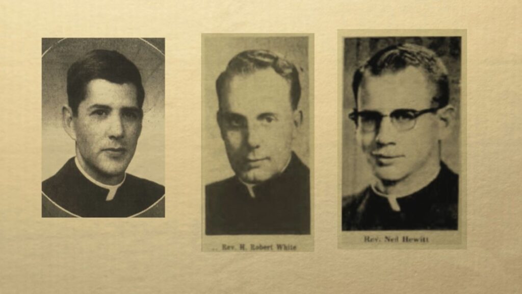 Three priests, including Rev. H. Robert White and Rev. Neil Hewitt