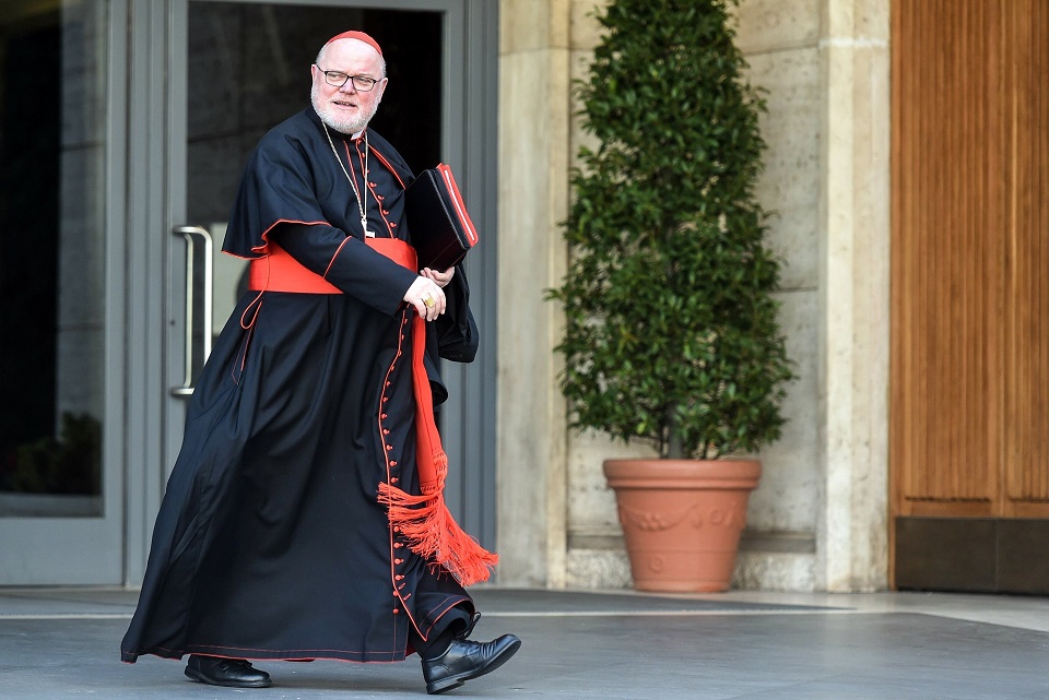 Cardinal Reinhard Marx of Munich and Freising, Germany, has submitted his resignation to Pope Francis, saying that bishops must begin to accept responsibility for the institutional failures of the church in handling the clerical sexual abuse crisis. The pope did not immediately accept the cardinal's resignation. Cardinal Marx is pictured in a Feb. 12, 2015, file photo at the Vatican. (CNS photo/Cristian Gennari, KNA)