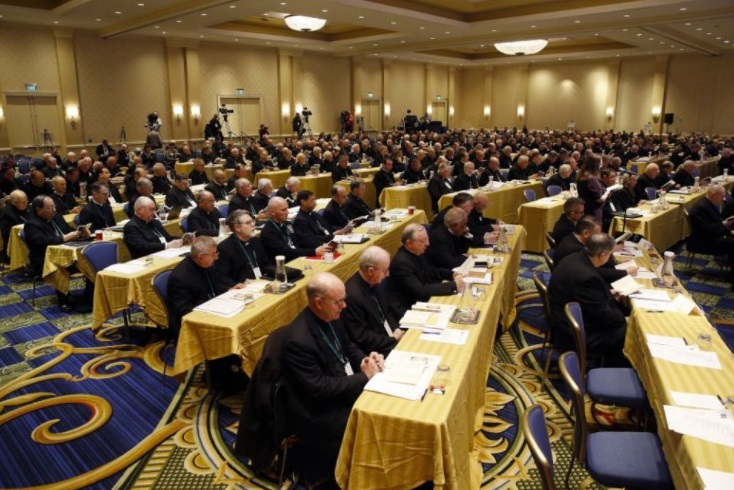 Members of the United States Conference of Catholic Bishops gather for the annual fall meeting, on Nov. 12, 2018, in Baltimore. (AP / Patrick Semansky)
