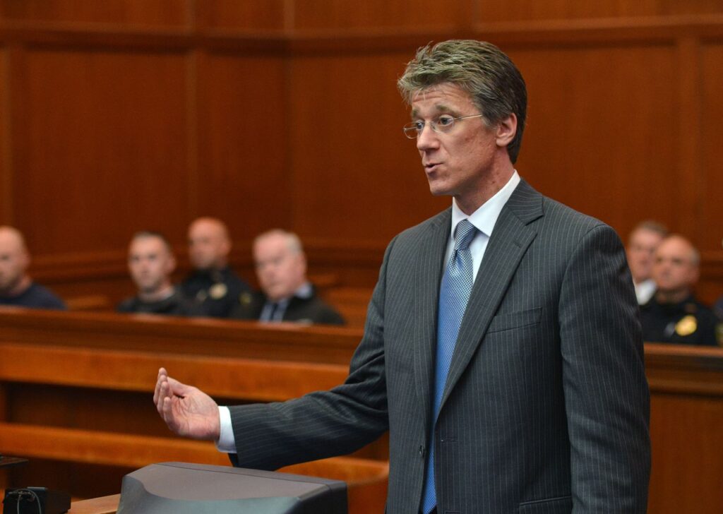 Hampden District Attorney Mark Mastroianni speaks in court in 2013. (Don Treeger / The Republican file photo)