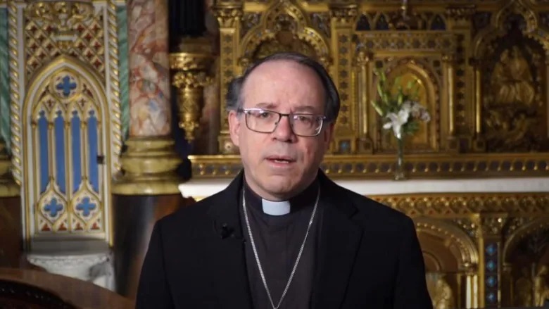 Ottawa-Cornwall Archbishop Marcel Damphousse formally apologized to Indigenous people for the Catholic Church's role in Canada's residential school system in a video posted to YouTube on National Indigenous Peoples Day. (Archdiocese of Ottawa-Cornwall/YouTube)
