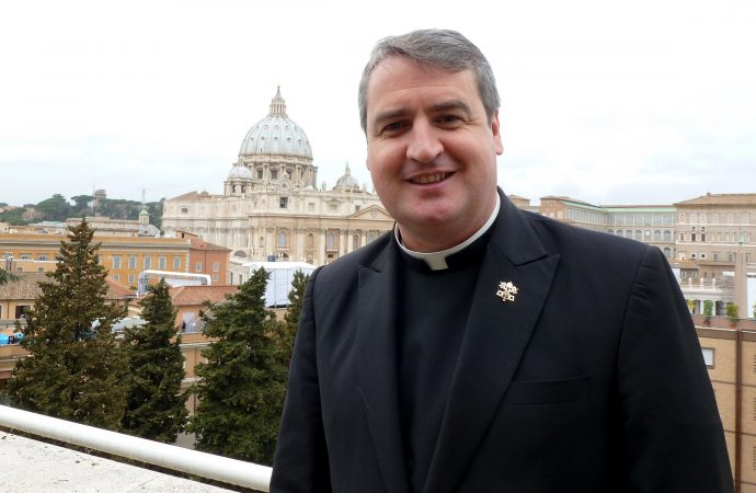 Oblate Father Andrew Small, former national director of the Pontifical Mission Societies poses for a photo in Rome March 8, 2013. On June 22, Pope Francis appointed him as Secretary of the Pontifical Commission for the Protection of Minors. (Credit: Carol Glatz/CNS.)