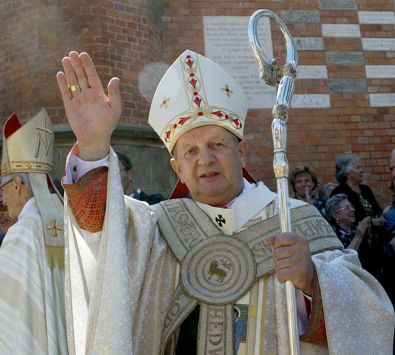 Late Pope John Paul II's friend and personal secretary Archbishop Stanislaw Dziwisz walks in a procession after taking over his old diocese of Krako on Aug. 27, 2005. (LUDMILA MITREGA/AFP/Getty Images)