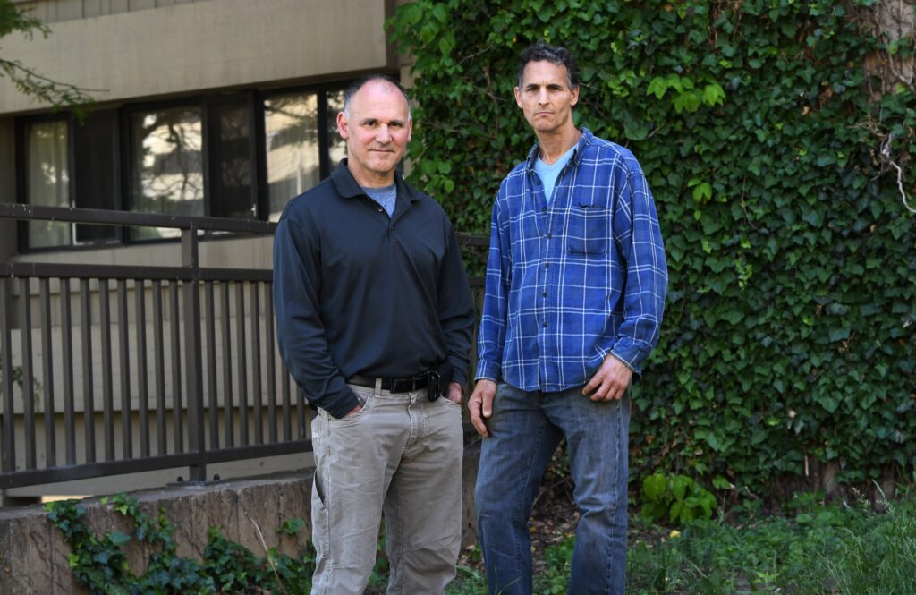 Robert Druger, left, was 17 and Robert Bender 18 when, they say, they were abused by a coach. Under current law, Druger can sue for damages but Bender cannot because he was legally an adult at the time.Credit...Heather Ainsworth for The New York Times