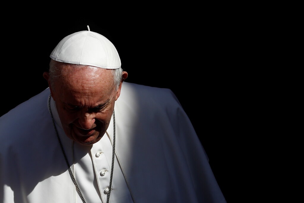 Pope Francis will meet with Indigenous leaders at the Vatican in December.Credit...Guglielmo Mangiapane/Reuters