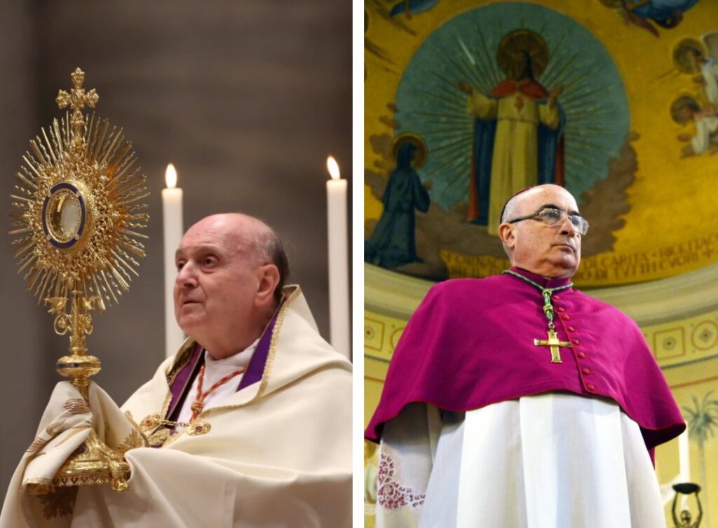 LEFT: Cardinal Angelo Comastri was the vicar general of the Vatican, in charge of spiritual affairs inside the territory, at the time the alleged abuse is said to have taken place. (Franco Origlia / Getty Images) RIGHT: Diego Coletti, the bishop of Como from 2007 until 2016, conducted only a cursory investigation. (Stefano Cardini)