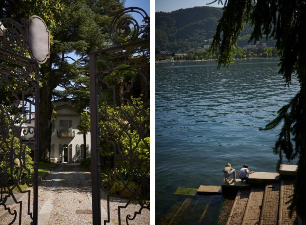 LEFT: Martinelli, though only 28, has been living at the Holy Cross Institute, a nursing home for elderly priests in Como. RIGHT: Kids play by Lake Como, an idyllic setting in a region with a priest shortage. (Chiara Goia for The Washington Post)