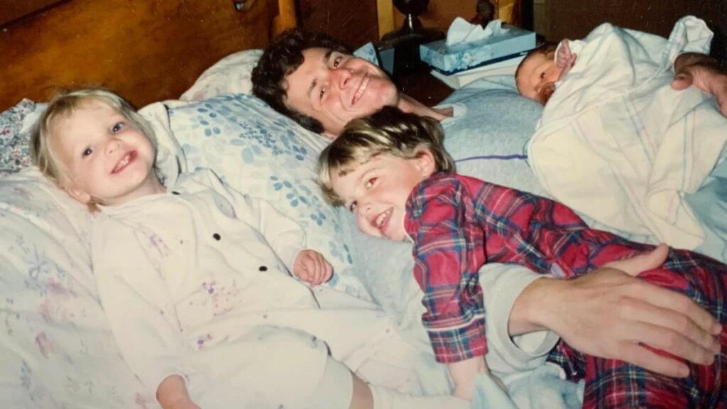 The last photograph taken of Peter with all four of his children.  Courtesy Jenny Grosvenor