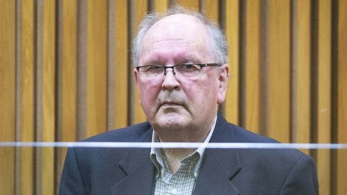 KEVIN STENT/STUFF Former teacher and Anglican priest Maurice Dagger in the dock when he was sentenced at Porirua District Court.
