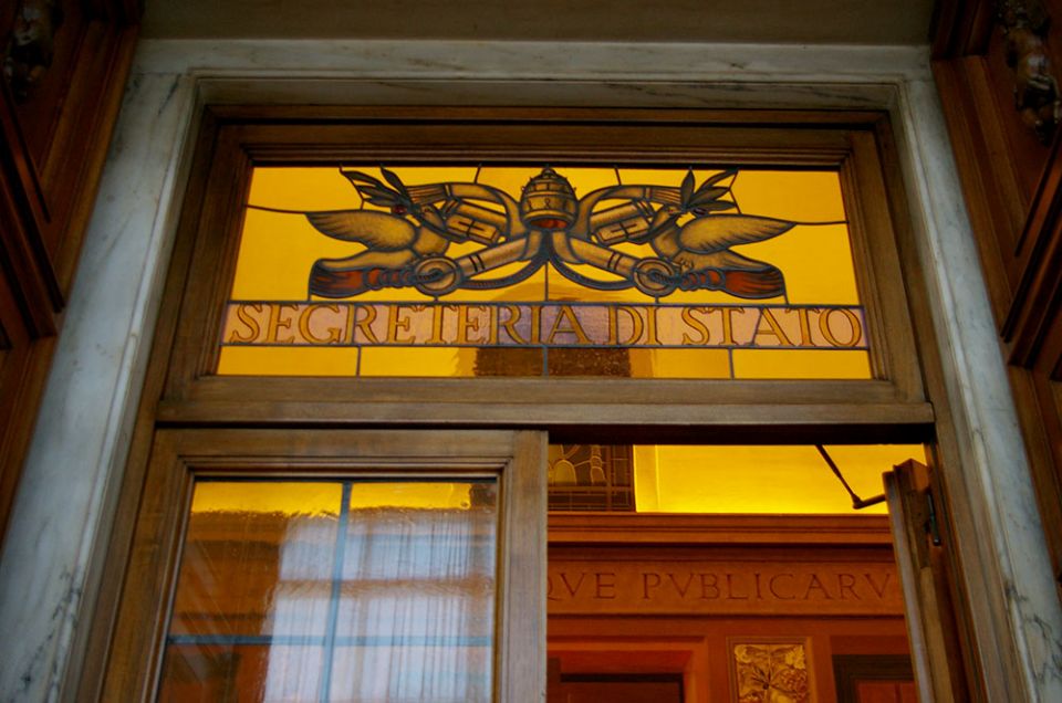 The door to the Vatican's office of the Secretariat of State (NCR photo / Joshua J. McElwee)