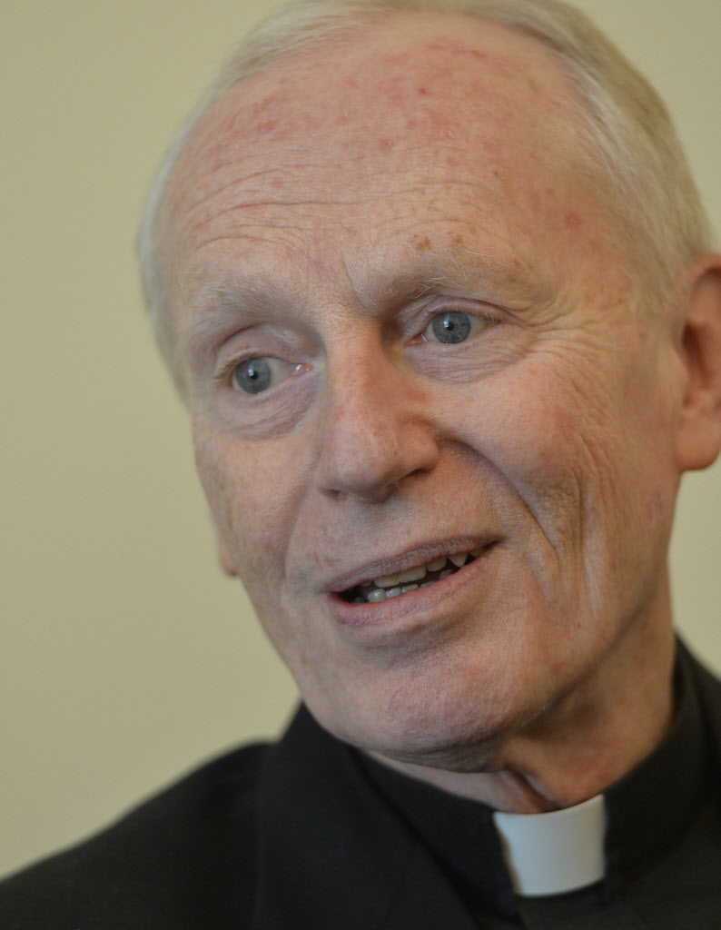 Bishop Howard Hubbard speaks to the Times Union on his last official day as the Bishop of the Albany Diocese Wednesday afternoon April 9, 2014, in his new office at the Pastoral Center in Albany, N.Y. (Skip Dickstein / Times Union) Skip Dickstein