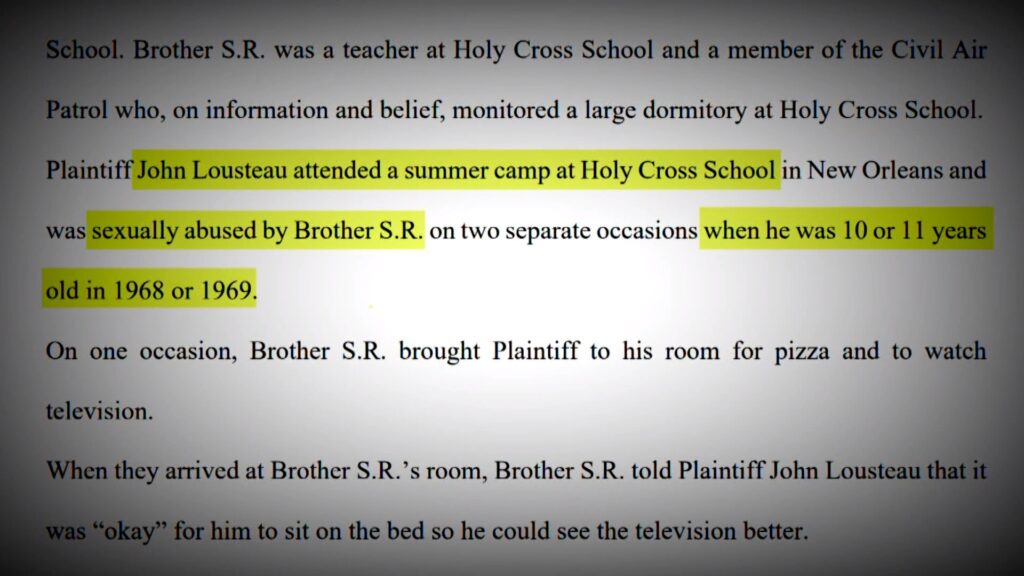 John Lousteau v. Congregation of Holy Cross Southern Province, Excerpt 3 of complaint