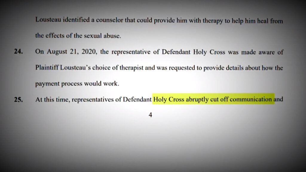 John Lousteau v. Congregation of Holy Cross Southern Province, Excerpt 4 of complaint