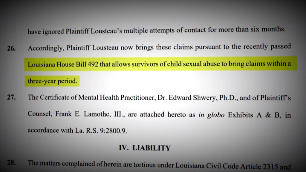 John Lousteau v. Congregation of Holy Cross Southern Province, Excerpt 5 of complaint