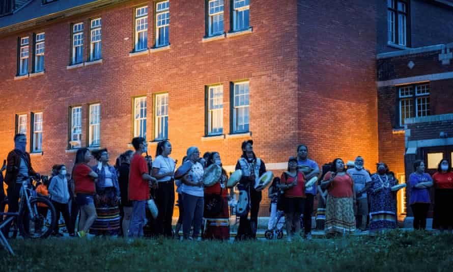 The Kamloops residential school, where the remains of 215 children were found in May. Photograph: Dennis Owen/Reuters