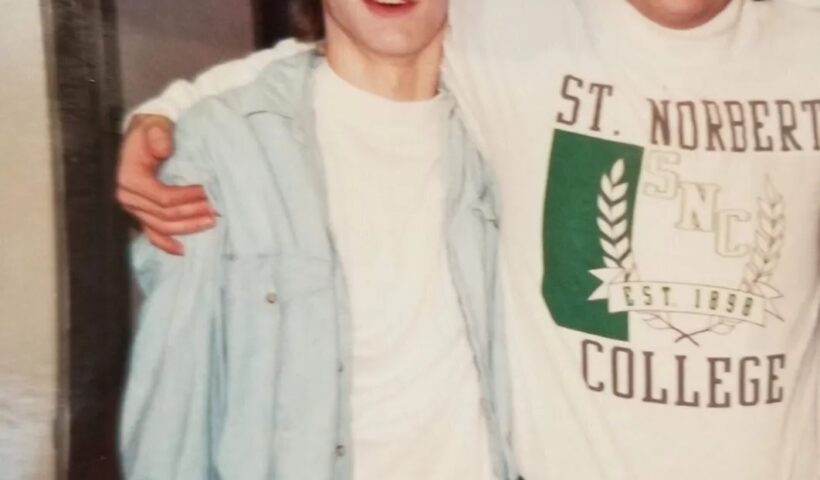 Nate Lindstrom as a teenager with the Rev. James W. Stein, a Norbertine priest who later was convicted twice of sex crimes. Provided