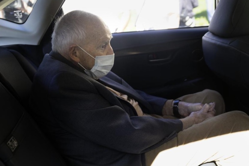 Former Cardinal Theodore McCarrick sits in a car as he leaves Dedham District Court after his arraignment, Friday, Sept. 3, 2021, in Dedham, Mass. McCarrick has pleaded not guilty to sexually assaulting a 16-year-old boy during a wedding reception in Massachusetts nearly 50 years ago. (AP Photo / Michael Dwyer)