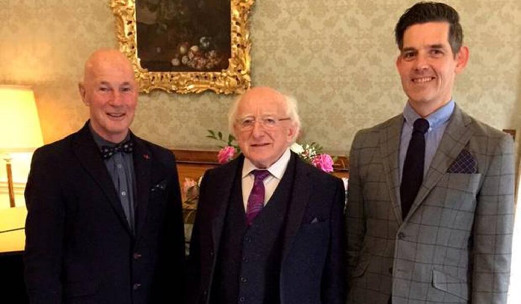 Bernard-Lynch with President Michael D Higgins and husband Billy Desmond