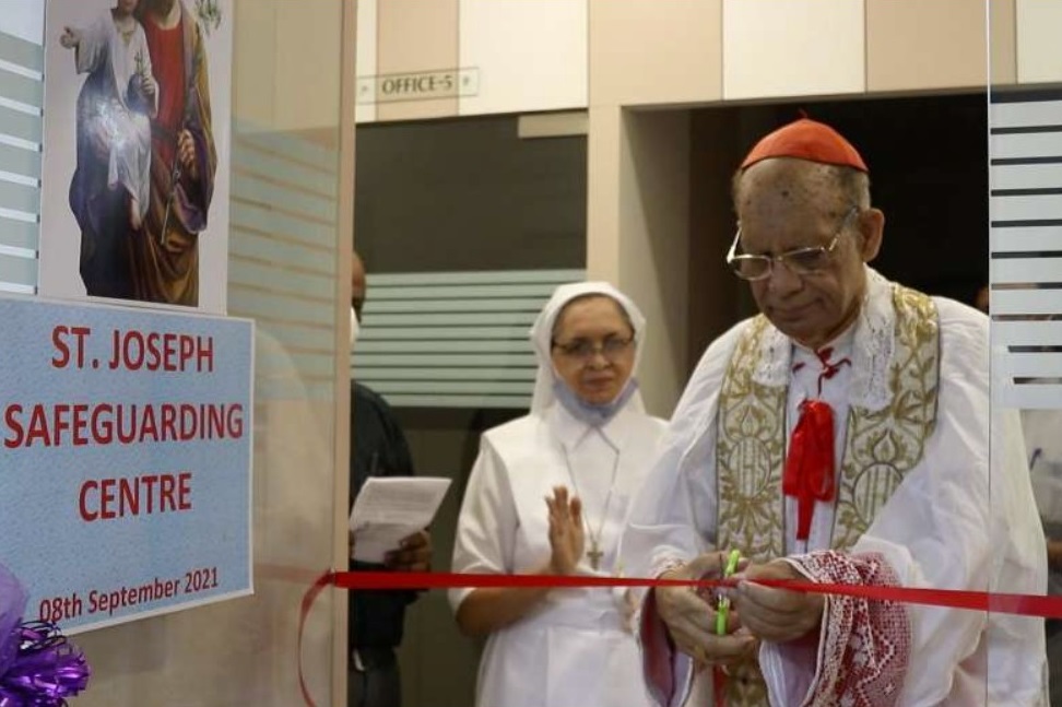 Cardinal Oswald Gracias, Archbishop of Bombay, inaugurating the St. Joseph Safeguarding Centre in Mumbai, India, on Sept. 8, 2021. (Photo: From the Facebook page of the Archdiocese of Bombay)