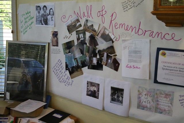 A memorial wall for former St. Joseph's residents (Colin Flanders (c) Seven Days)