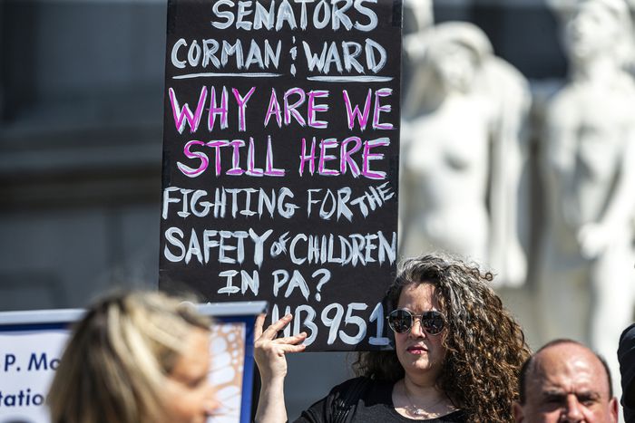 Child sex abuse statute of limitations rally at Pa. Capitol Advocates and child sex abuse survivors gather on the Capitol steps for a statute of limitations rally. They are asking the Senate to immediately bring House Bill 951 to the Senate floor for a vote. September 20, 2021. Dan Gleiter | dgleiter@pennlive.com