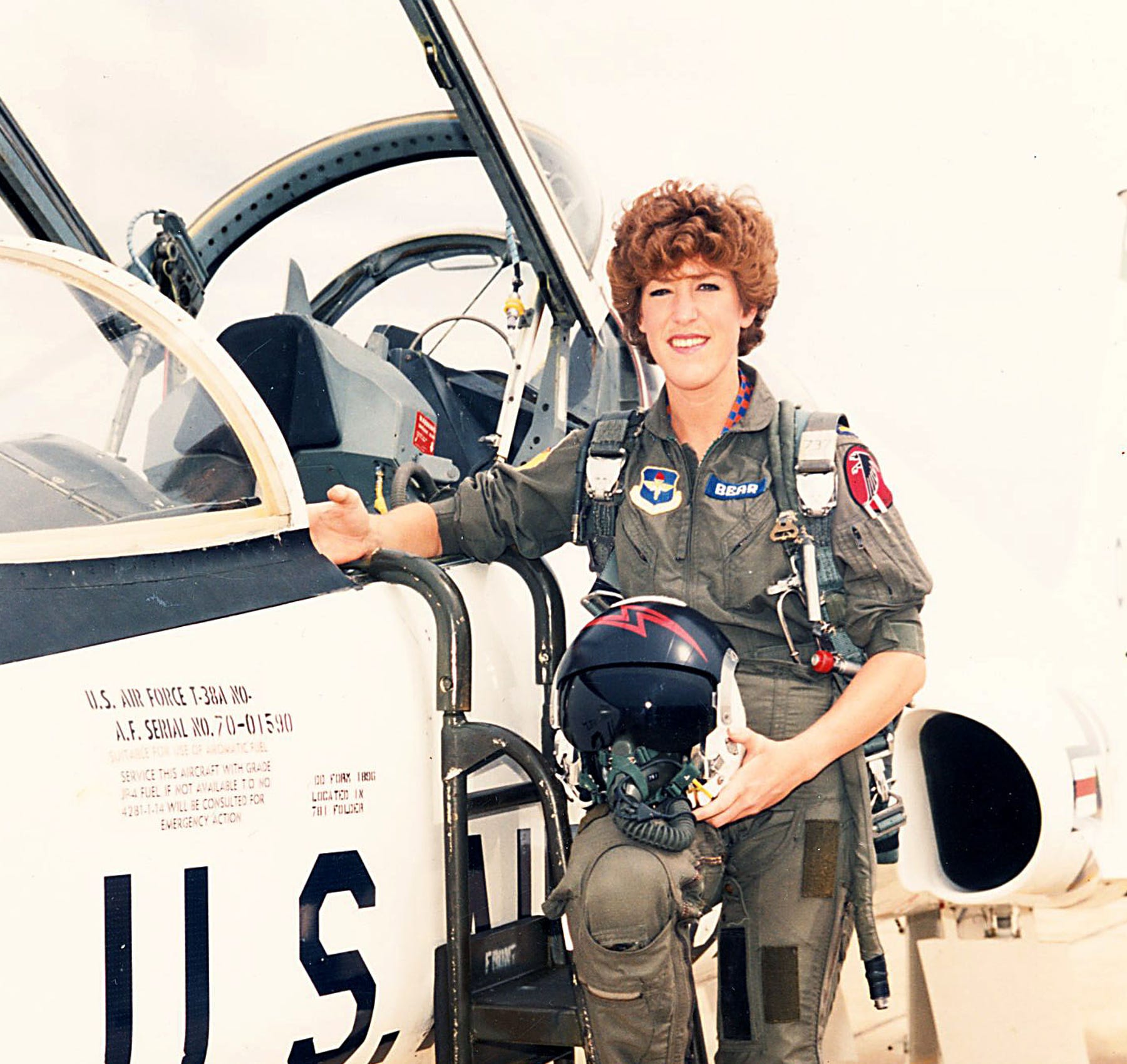 Patty Bear during pilot training. When a representative of the Air Force Academy spoke at her school, she realized she'd found her ticket to freedom. COURTESY OF PATTY BEAR