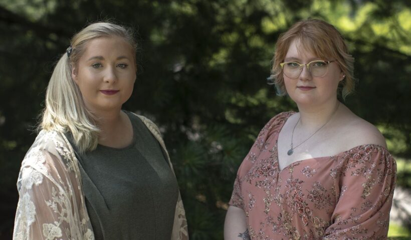 Hannah-Kate Williams (L) and her sister, Maddie Rose Douglas (R), pose in Lexington, Ky., in June. (Silas Walker) (Silas Walker)