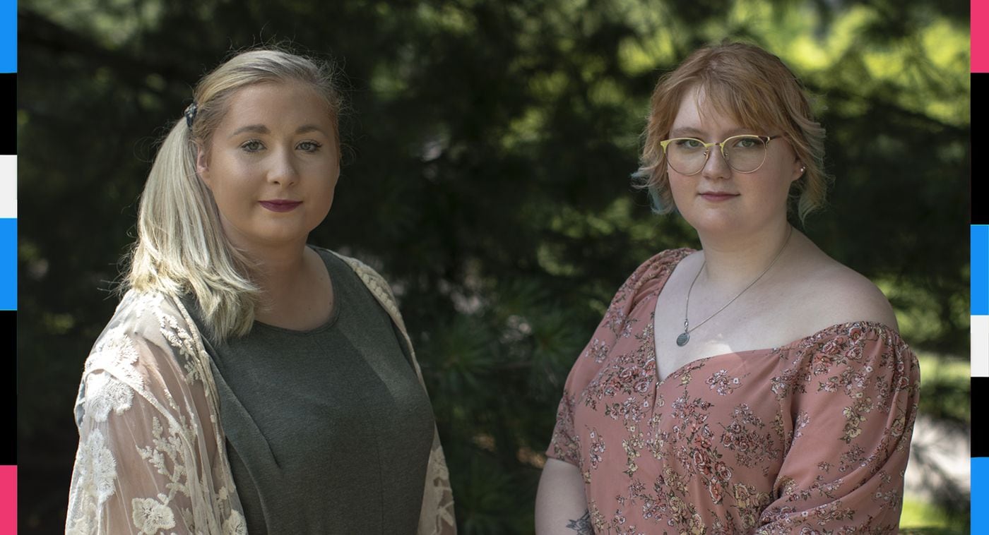 Hannah-Kate Williams (L) and her sister, Maddie Rose Douglas (R), pose in Lexington, Ky., in June. (Silas Walker) (Silas Walker)