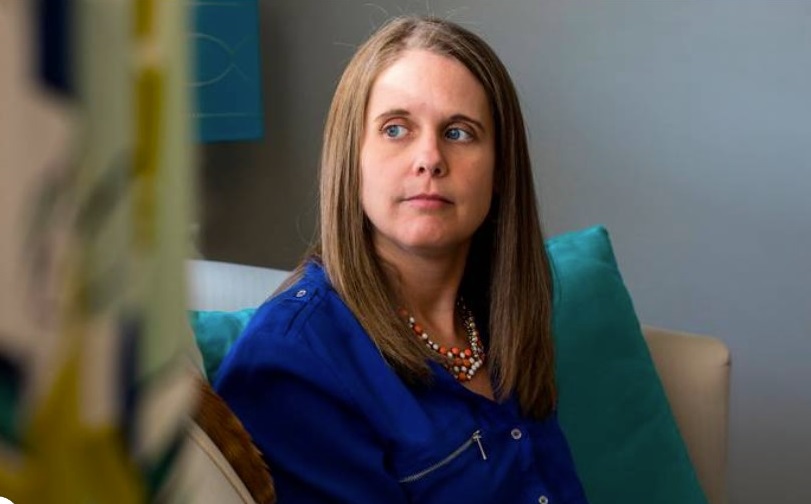 Katie Trout poses for a portrait at her home in Raleigh, N.C. on Aug. 19, 2021. Trout is a survivor of childhood sexual abuse and has advocated on behalf of other survivors at the N.C. General Assembly. Trout is a survivor of childhood sexual abuse, which took place at Calvary Church in Charlotte, NC. according to court records. Years after her abuser was charged, she considered pursuing a lawsuit against the church that failed to protect her. But it was too late. Julia Wall jwall@newsobserver.com