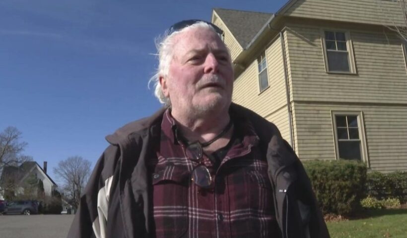 Survivor Richard Eldridge speaks at the chancery of the Diocese of Fall River. Still from video