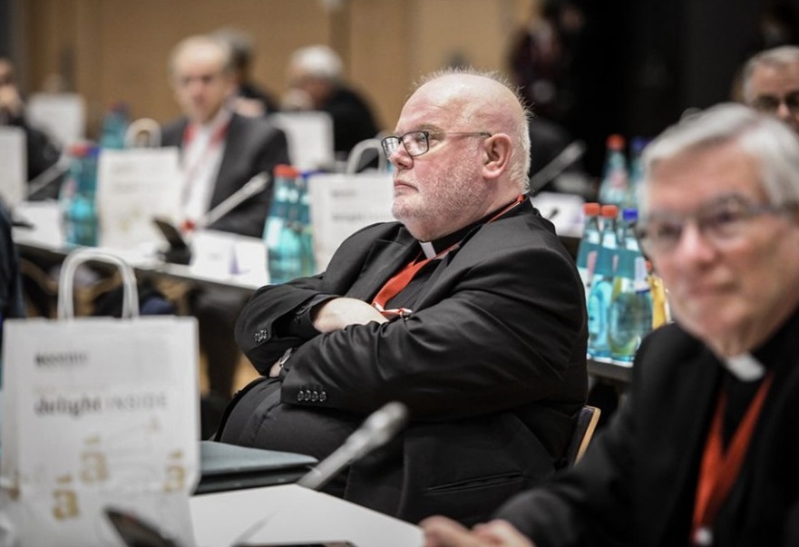 German Cardinal Reinhard Marx of Munich and Freising attends the second Synodal Assembly Sept. 30, 2021, in Frankfurt. (CNS / KNA / Julia Steinbrecht)