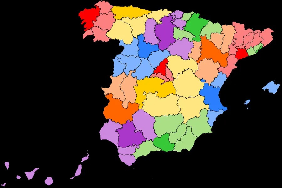 A map of Catholic dioceses in Spain | Rastrojo and Alclerus via Wikimedia (CC BY-SA 4.0)