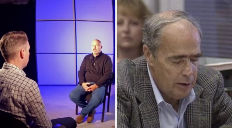 Left: Peter Hoell in an interview with TMJ4 News. Right: William Effinger