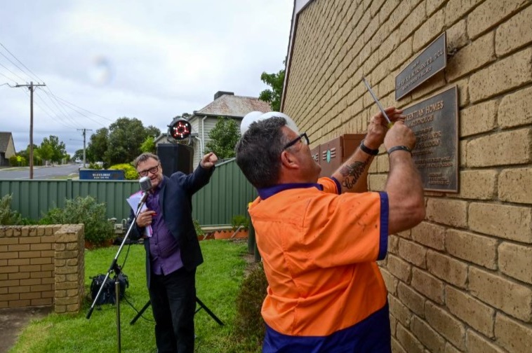 The plaque removal from the St Vincent's residential home. Picture: Brendan McCarthy