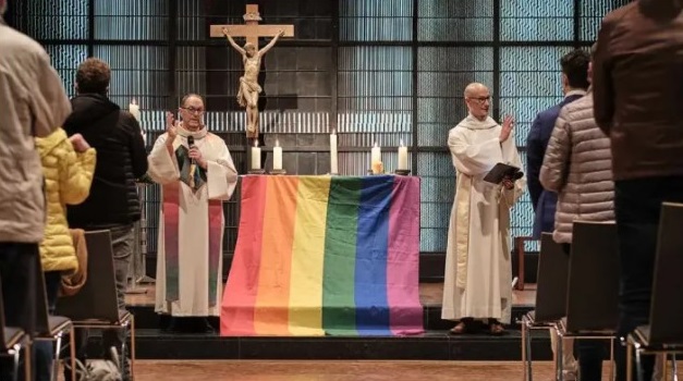 Priests participating in Germany’s blessing ceremonies for LGBTQ couples