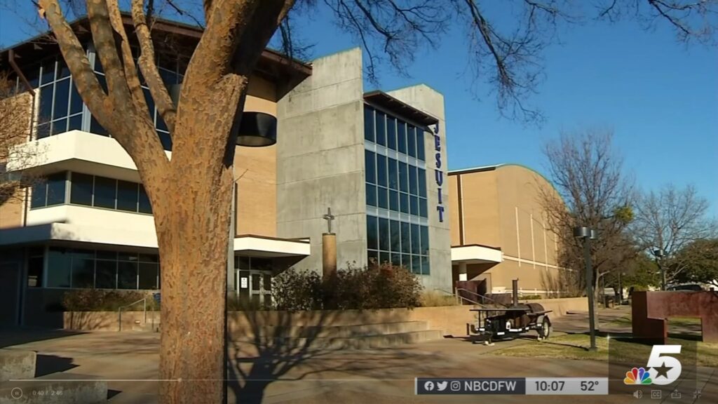 Jesuit College Preparatory School Dallas. Screen image from video of this report.