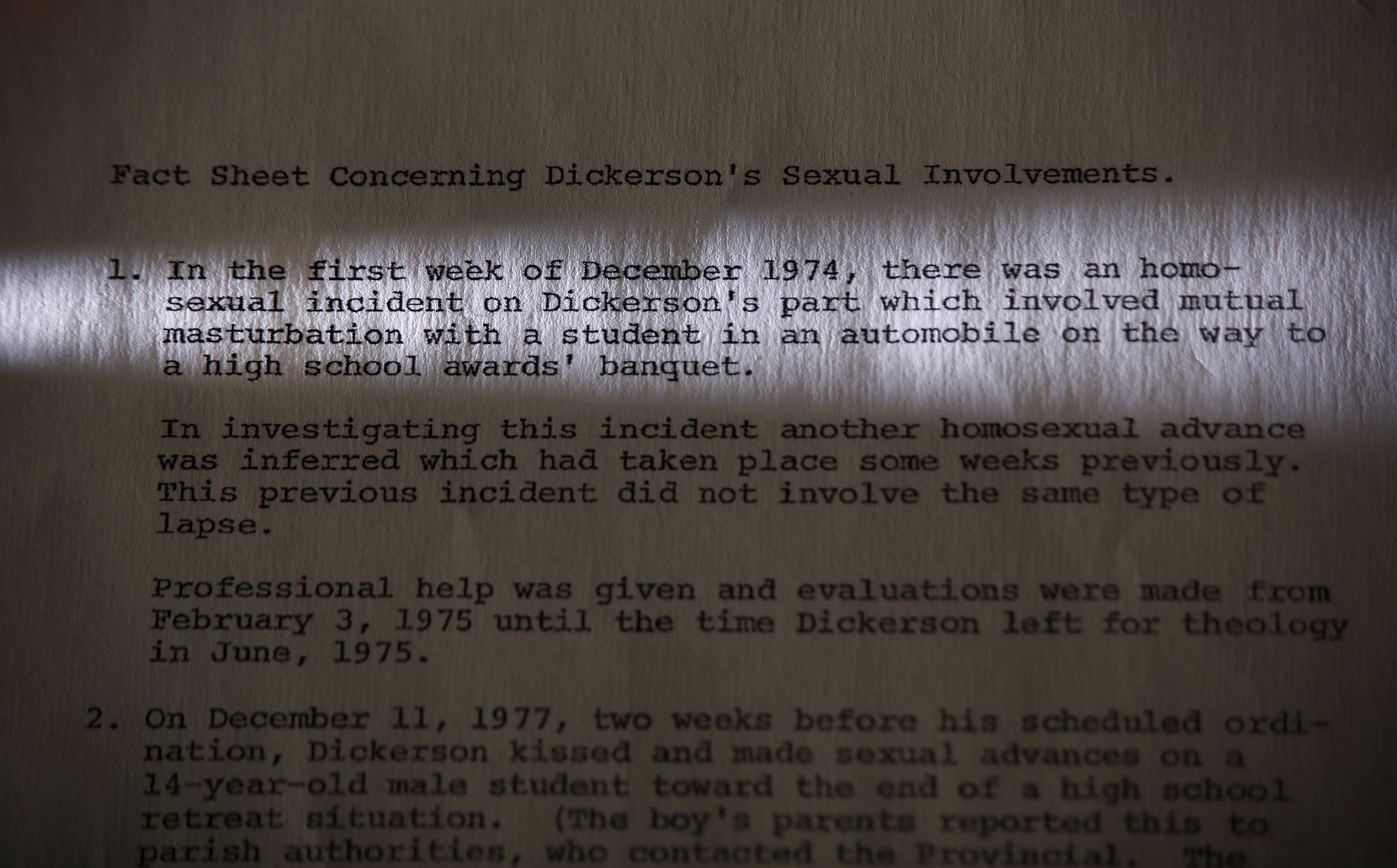 The Rev. Don Dickerson was allowed to advance within the Society of Jesuits order even as Jesuit leaders knew he had sexually abused boys. Confidential records from the Order's province in St. Louis are becoming public as a result of a lawsuit brought by nine Dallas-area men.(Tom Fox / Staff Photographer )