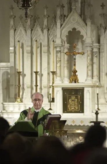 In this 2007 file photo, the Rev. James Garisto conducts mass at Our Lady of Rosary Chapel. Journal file.