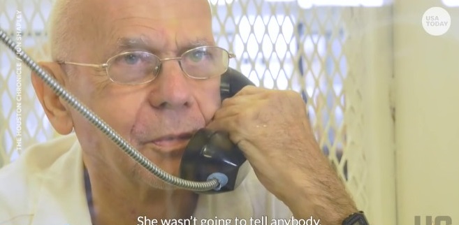 Convicted Ex-Deacon Stephen Douglas Livingston in prison during an interview. Screen image from video.